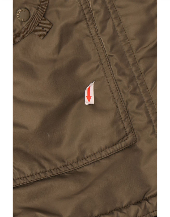 Superdry Damen-Parka mit Kapuze, UK 10, Größe S, Grün, Polyester