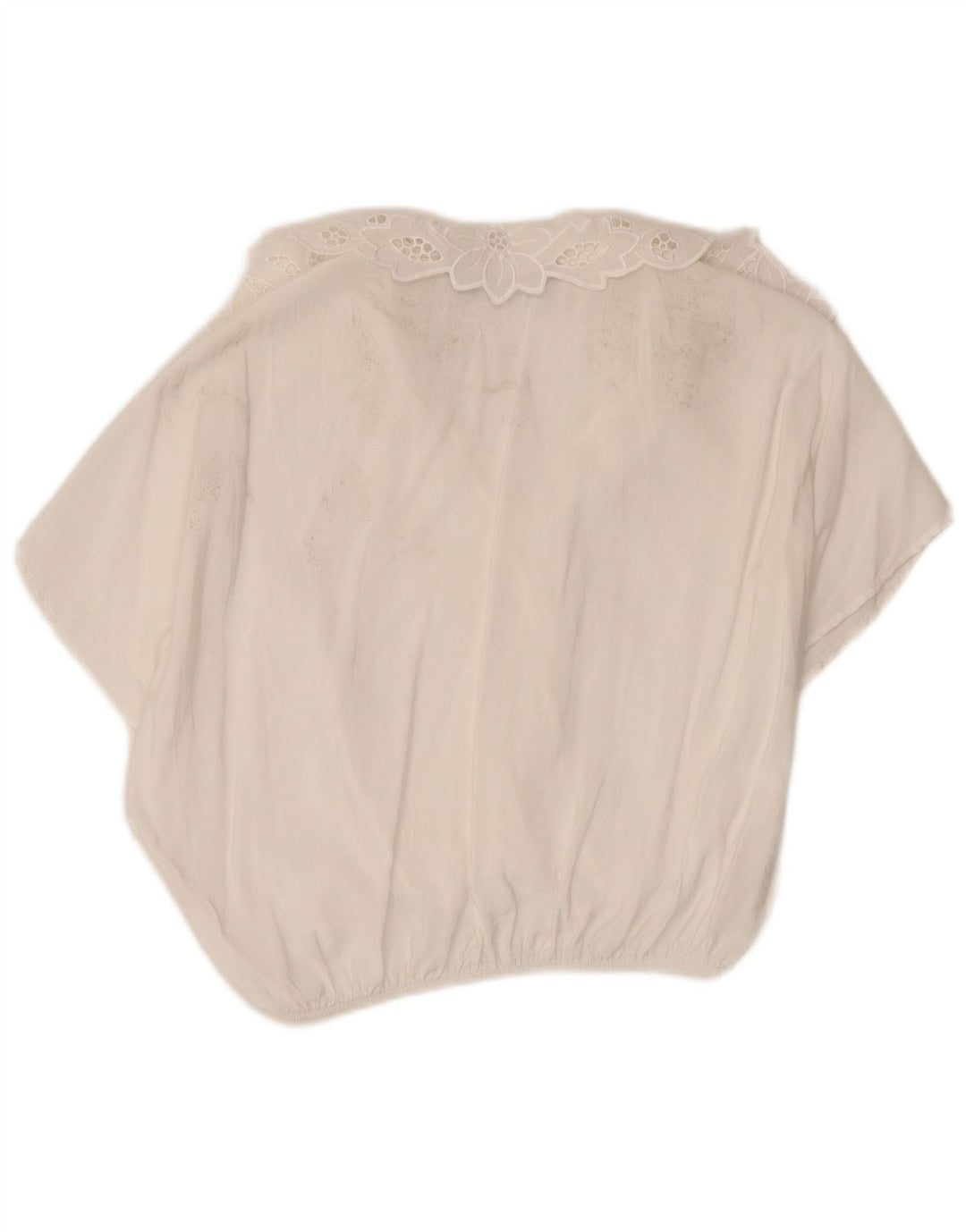 Zara Damen Crop Bluse Top UK 10 Small Weiß