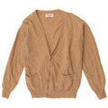 Benetton Damen-Cardigan-Pullover UK 16 Große braune Lammwolle