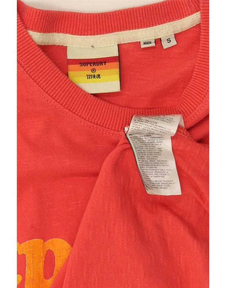 Superdry Herren T-Shirt mit Grafik, Größe S, Rot, Baumwolle