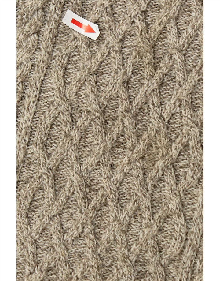 Zara Herren-Pullover mit Schalkragen, mittelbeigefarbenes Acryl