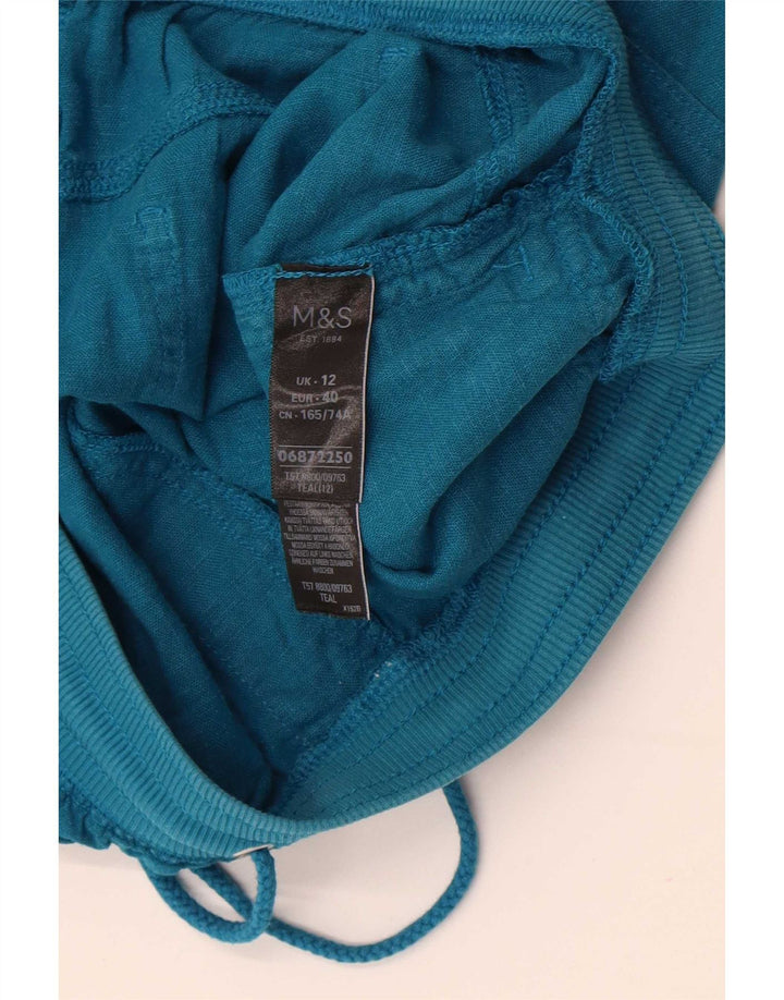 Gerader Damenrock von Marks & Spencer UK 12 Medium W30 Blaues Leinen