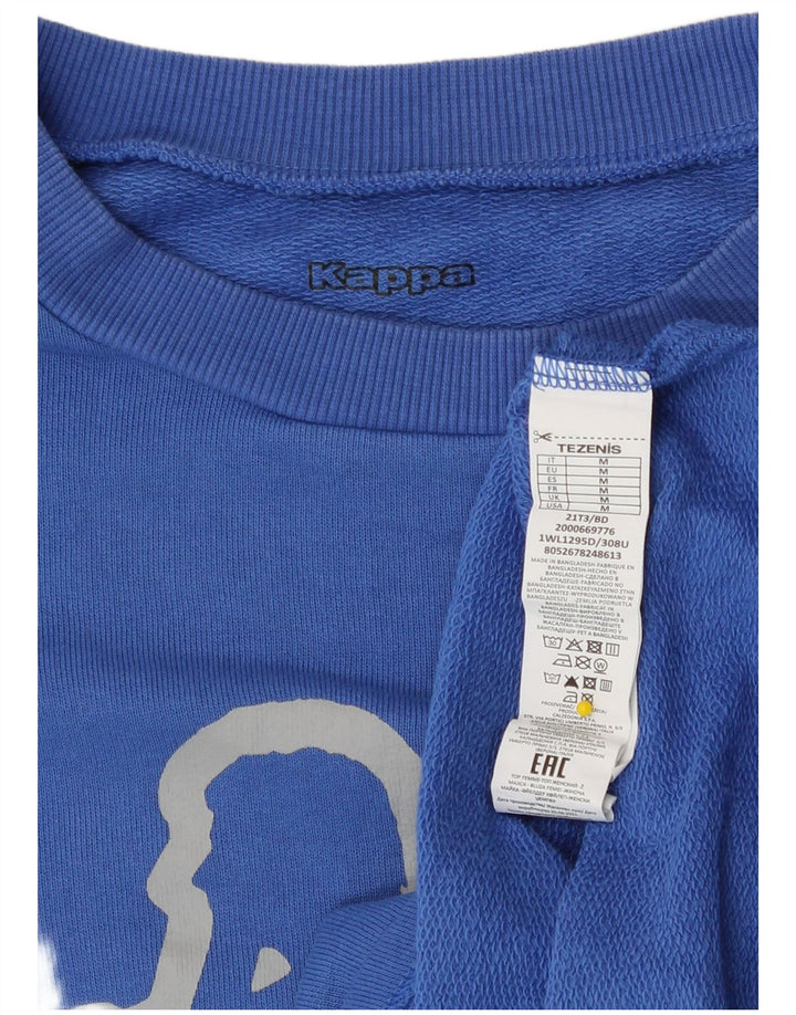 Kappa Damen-Sweatshirt mit übergroßem, bauchfreiem Grafikmuster, Gr. 14, Mittelblau
