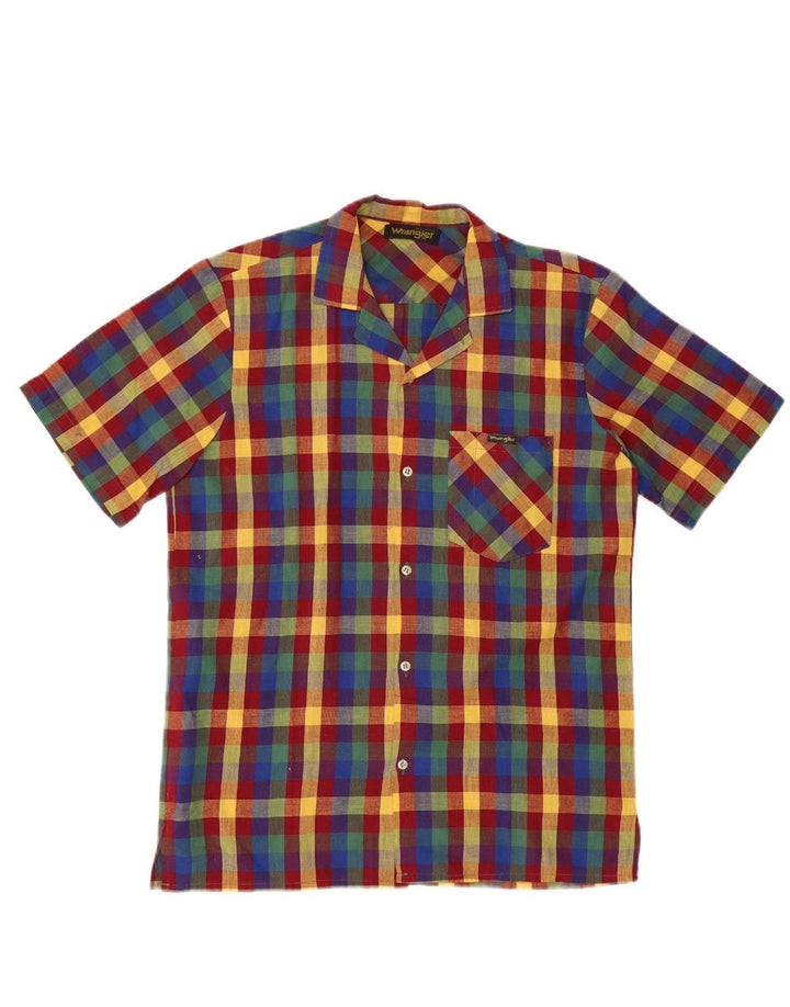 WRANGLER Mens Short Sleeve Shirt Size 37 14 1/2 Small Multicoloured Check