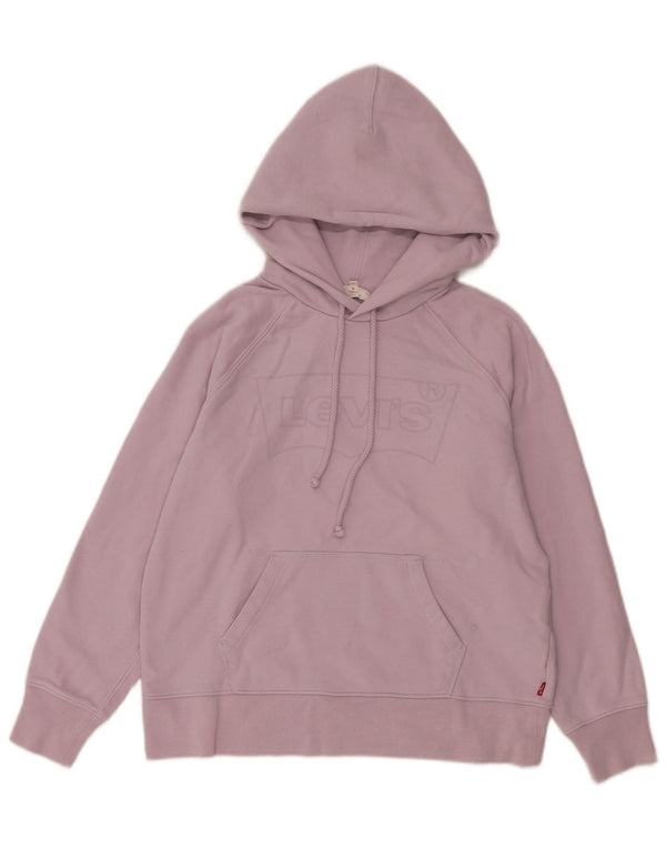 Levi's Womens Graphic Oversized Hoodie Pullover UK 6 XS Lila Baumwolle