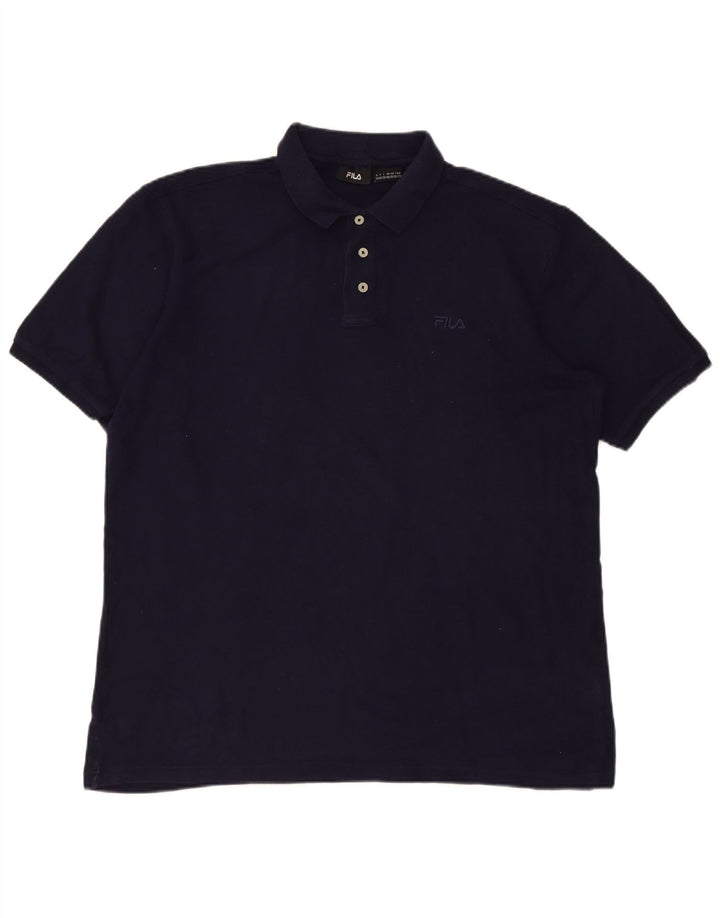 Fila Herren Poloshirt 2XL Marineblau Baumwolle
