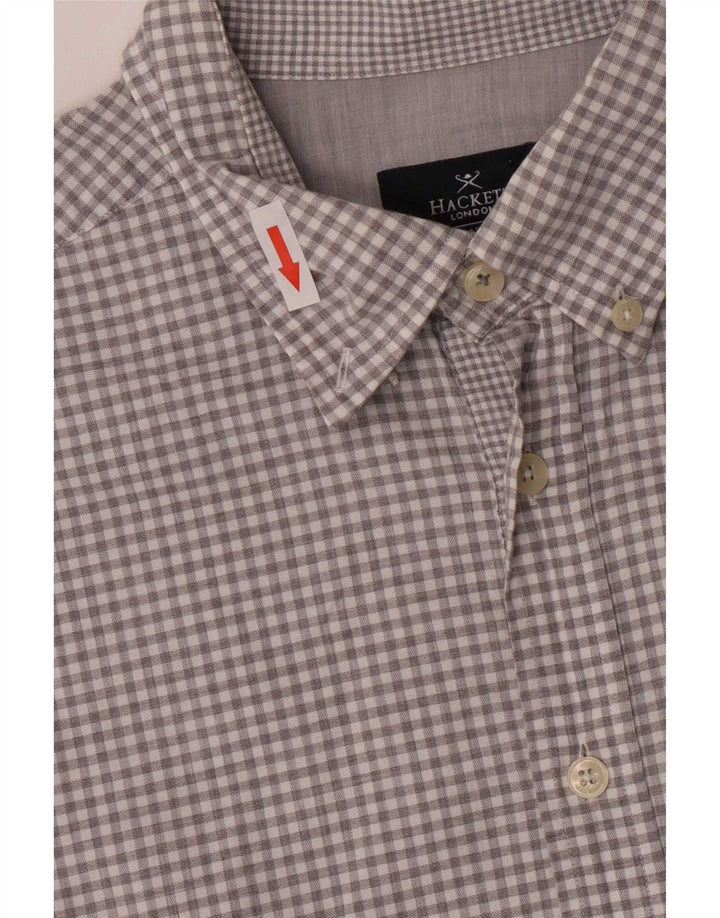 Hackett Herren Slim-Fit-Hemd, groß, grau kariert, Baumwolle