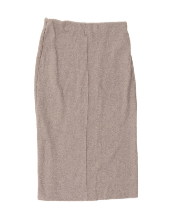 Zara Damen Midirock Medium W28 Grau meliertes Polyester