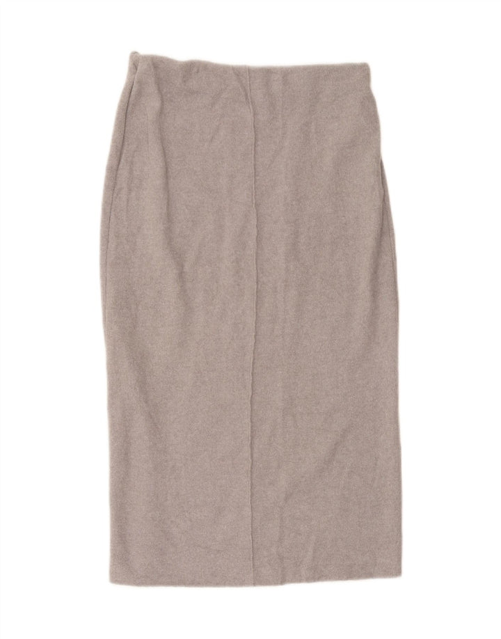 Zara Damen Midirock Medium W28 Grau meliertes Polyester