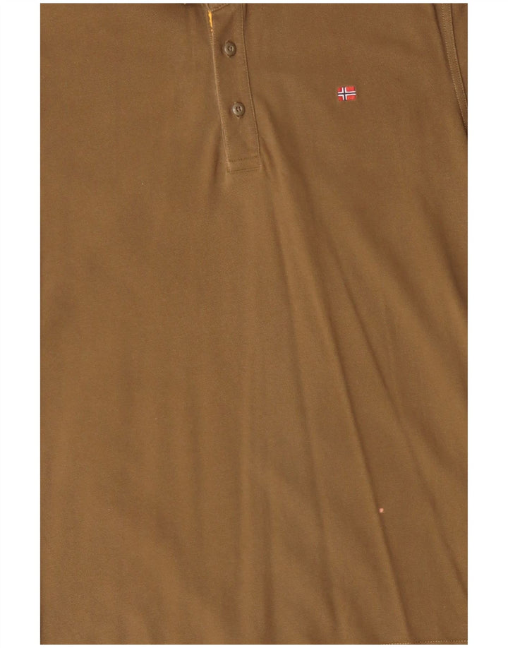 Napapijri Herren-Poloshirt, groß, Khaki, Baumwolle