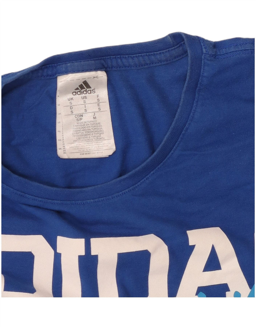 Adidas Herren Grafik T-Shirt Top Small Blau Baumwolle