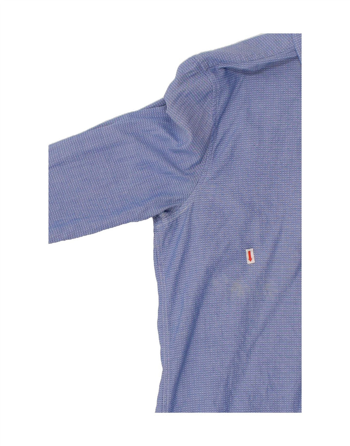 TOMMY HILFIGER Mens Fitted Shirt Size 41 16 Large Blue Spotted Cotton Vintage Tommy Hilfiger and Second-Hand Tommy Hilfiger from Messina Hembry 