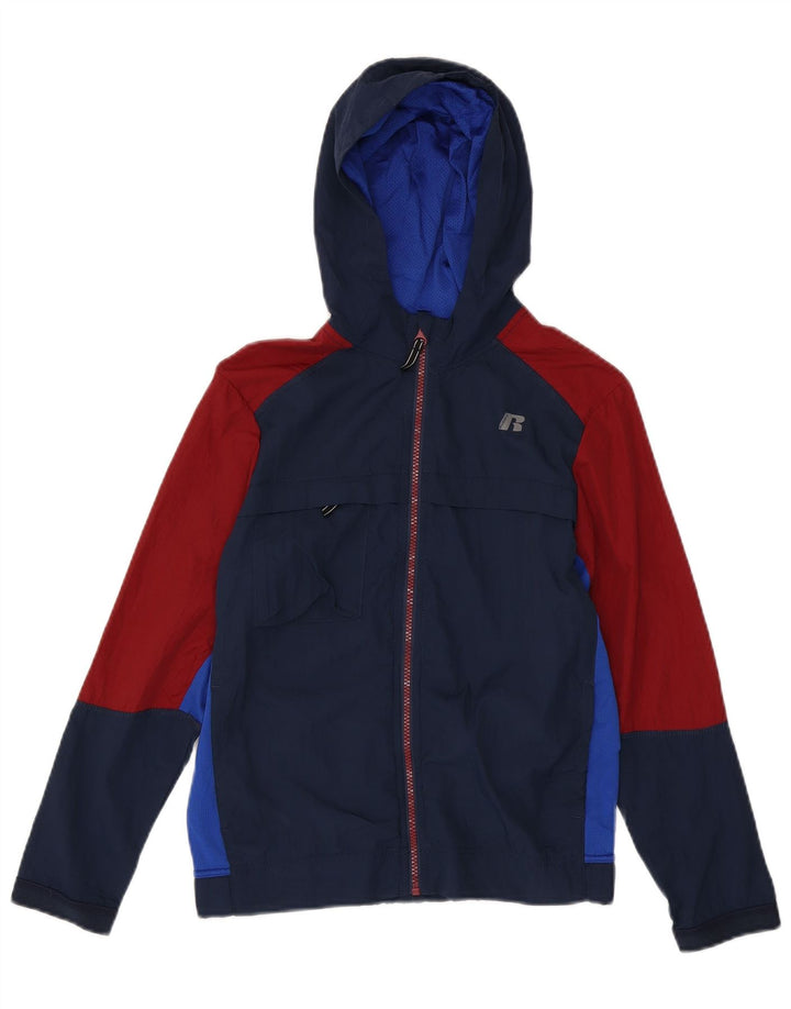 Russell Athletic Regenjacke für Jungen, 10–11 Jahre, groß, Marineblau, Farbblock