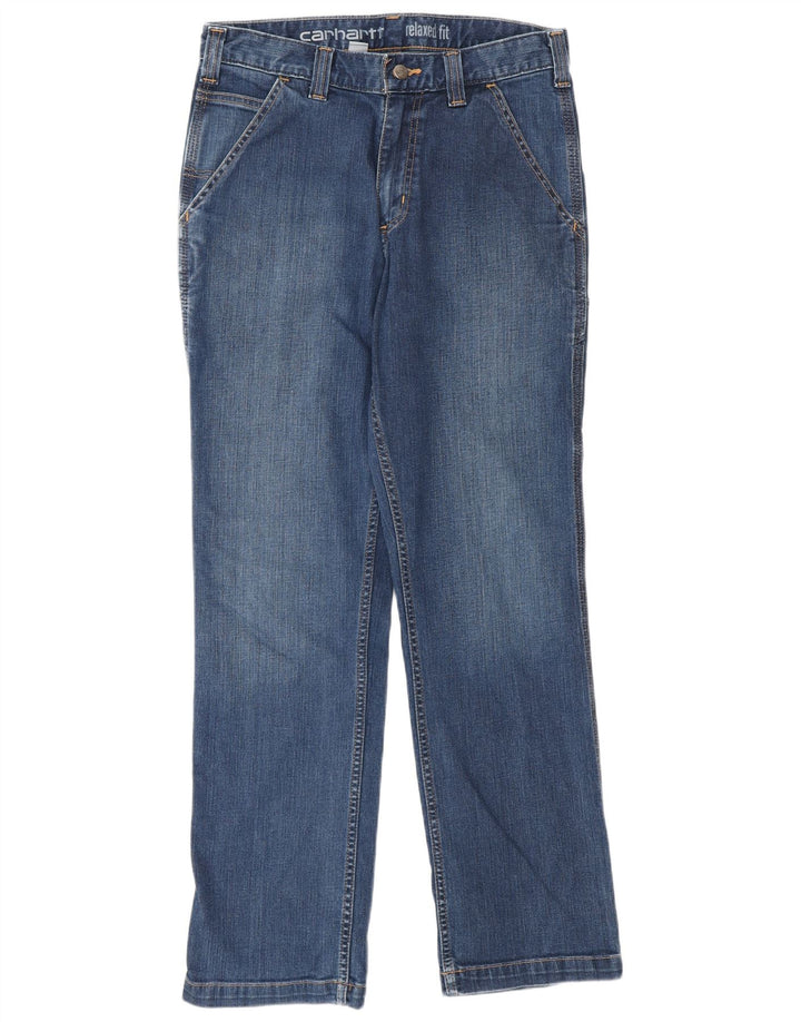 CARHARTT Herren Cargo Relaxed Fit Straight Jeans W30 L30 Blaue Baumwolle