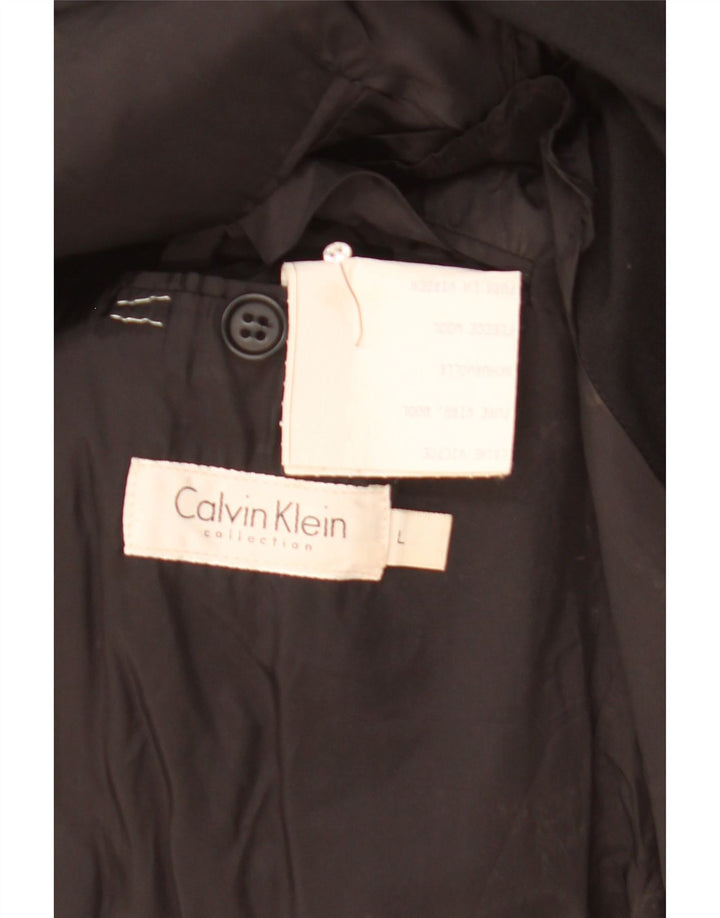 Calvin Klein Herren-Blazer mit 3 Knöpfen, UK 40, große schwarze Wolle
