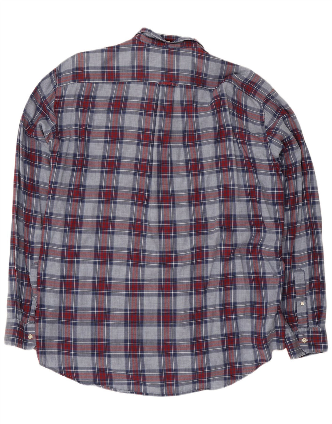 Gant Herrenhemd XL, marineblau, kariert, Baumwolle