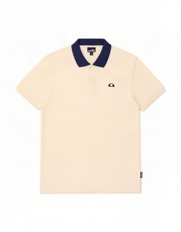Ellesse Herren-Poloshirt, Größe S, cremefarbene Baumwolle
