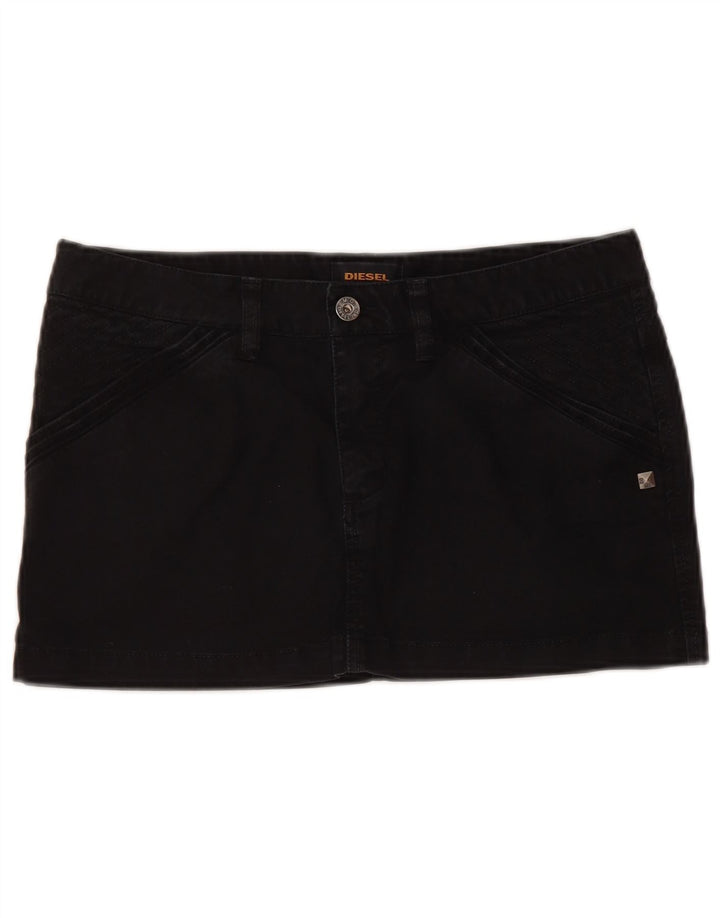 Diesel Damen Mini-Jeansrock W29 Mittelschwarze Baumwolle