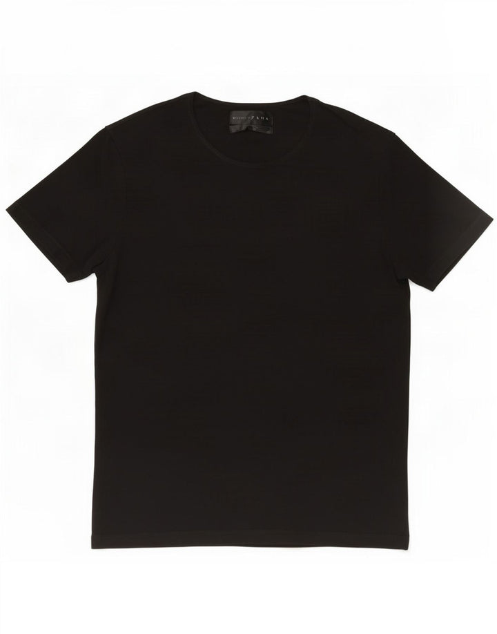 Zara Damen T-Shirt Top UK 14 Medium Schwarz