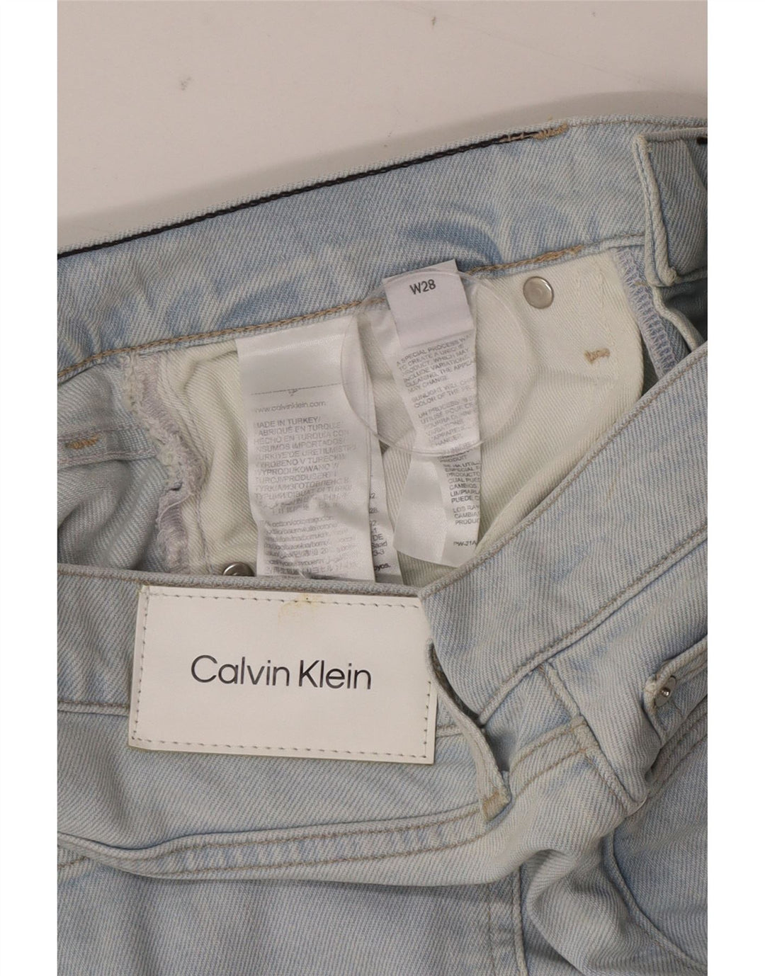 CALVIN KLEIN Damen Straight Jeans W28 L27 Blaue Baumwolle