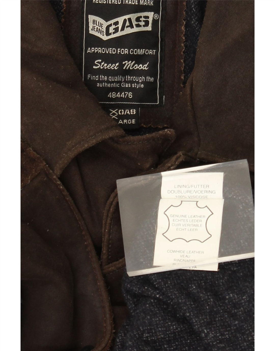 GAS Herren Ledermantel UK 44 2XL Braunes Leder