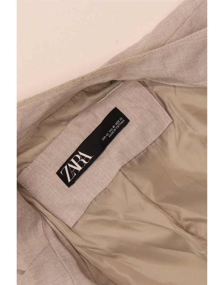 Zara Damen 1-Knopf-Blazerjacke EU 42 Large Grau