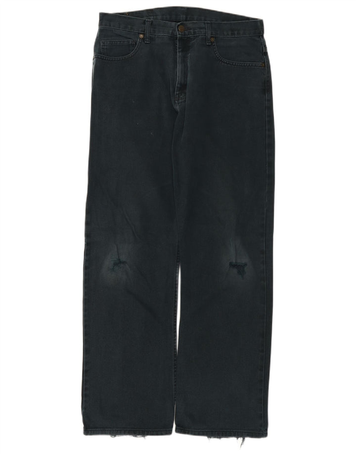 Marks & Spencer Herren Distressed Straight Jeans W34 L31 Schwarze Baumwolle