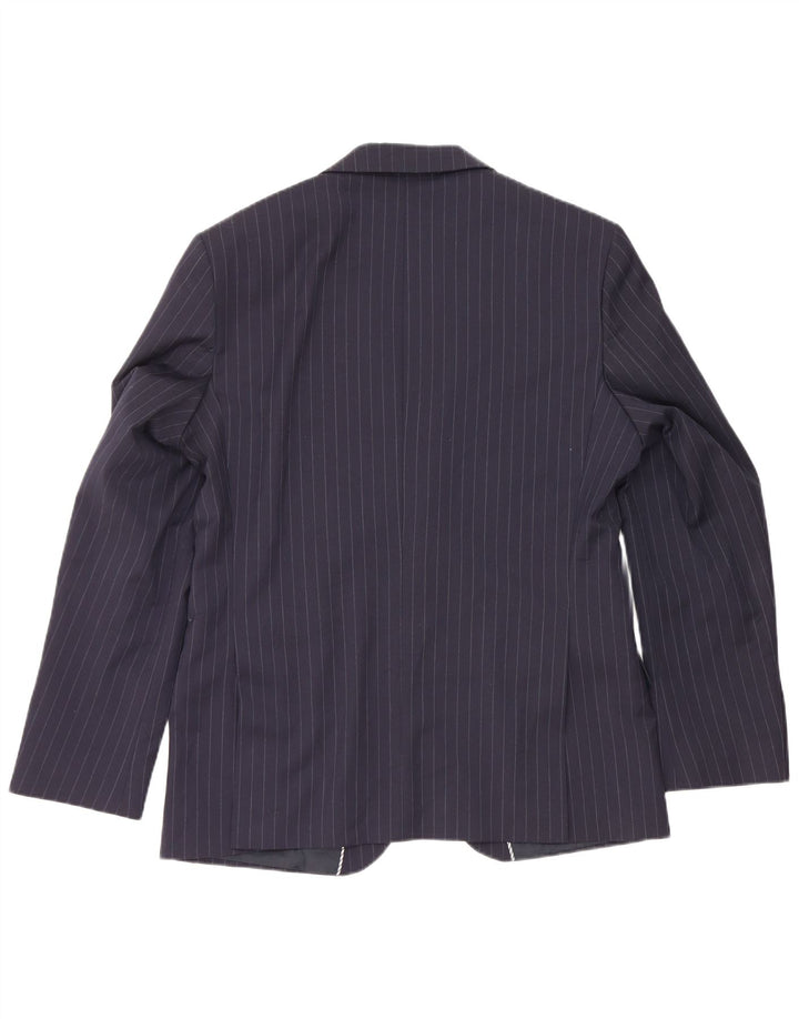 Marks & Spencer Herren-Blazer-Jacke, UK 40, mittelblau, Nadelstreifen