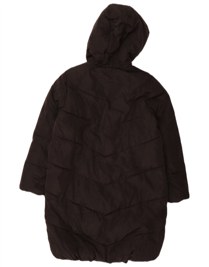 Marks & Spencer Wattierter Mantel für Mädchen mit Kapuze, 11–12 Jahre, schwarzes Polyester