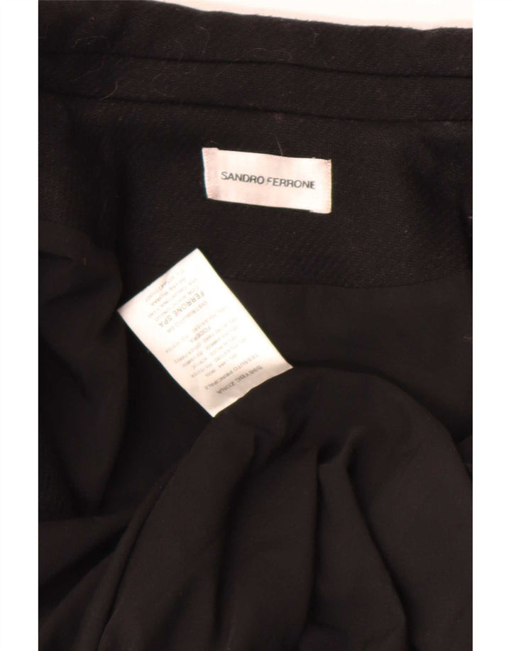 Sandro Ferrone Damen Mantel UK 12 Mittelschwarze Wolle