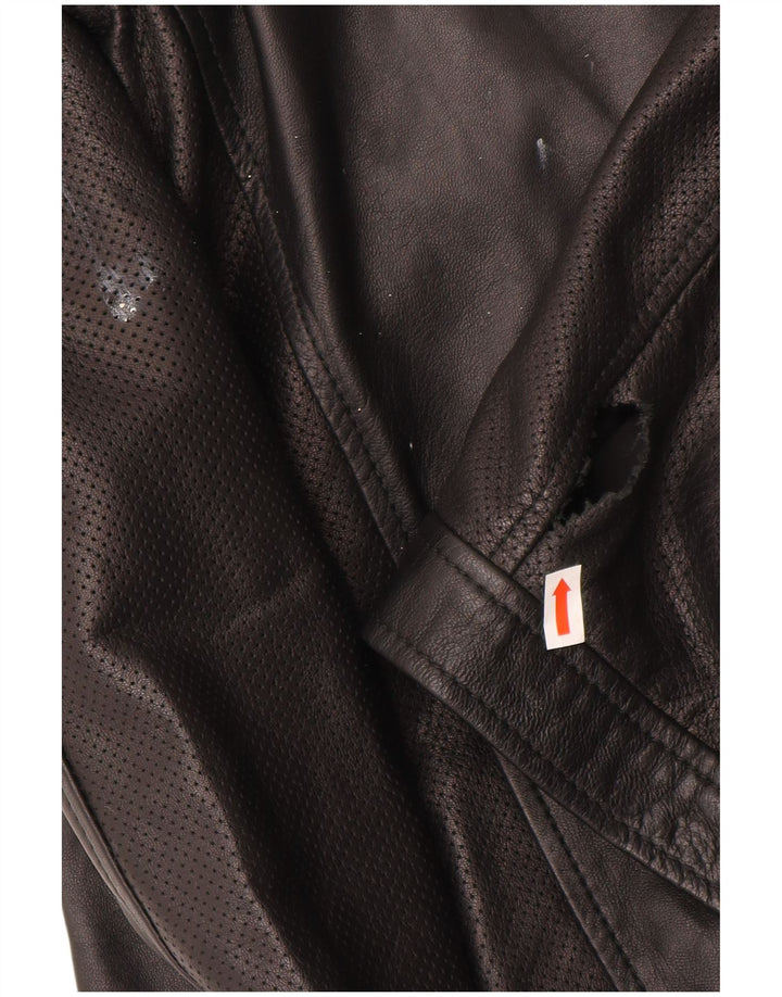 VINTAGE Mens Leather Jacket UK 40 Large Black Leather