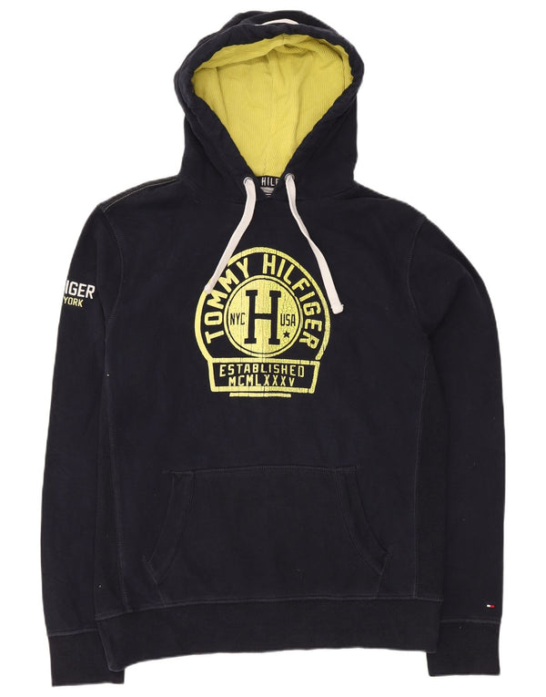 Tommy Hilfiger Damen Vintage Fit Graphic Hoodie Pullover XL Marineblau Baumwolle