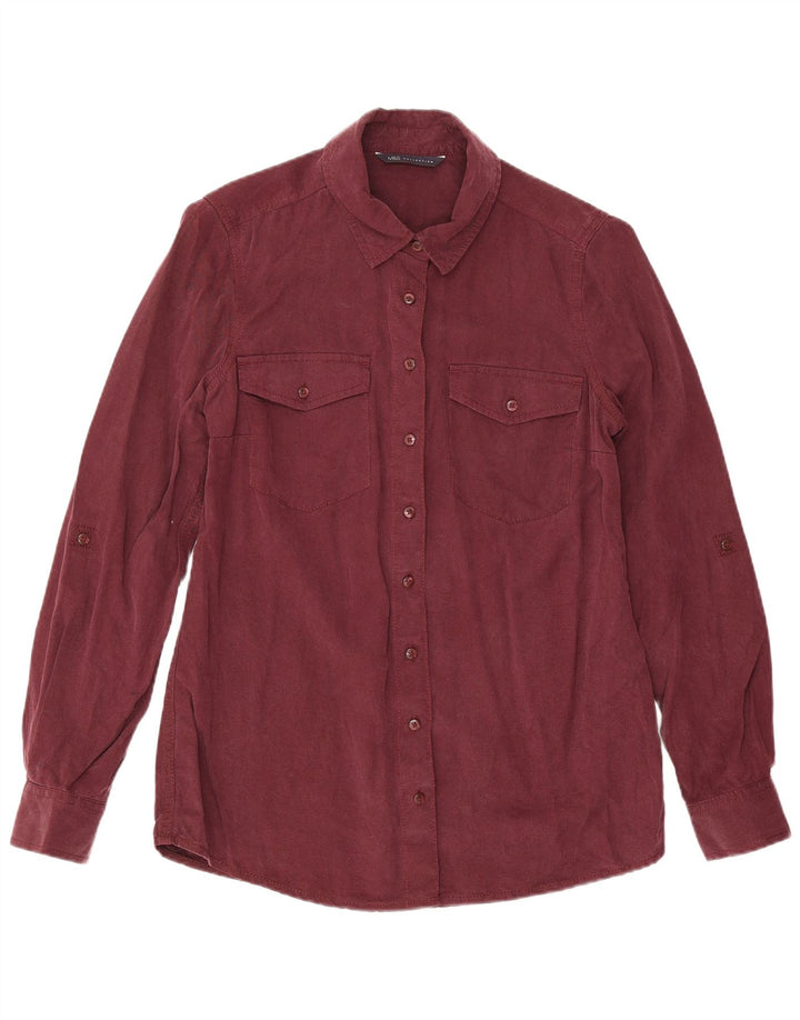 Marks & Spencer Damen Hemd UK 8 Small Burgund Lyocell