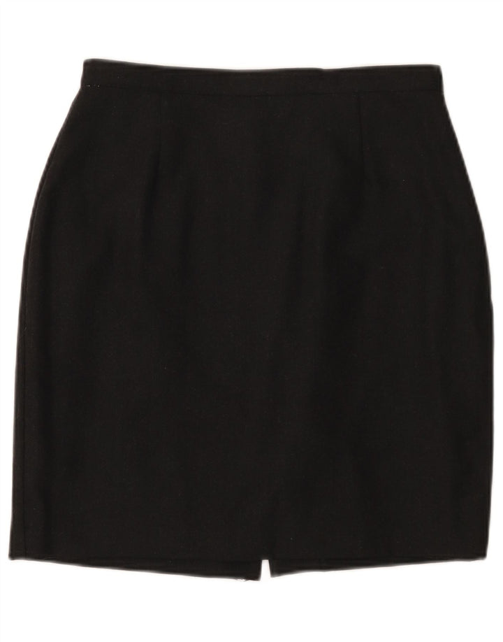 Sisley Damen Mini-Bleistiftrock W30 mittelgraue Wolle