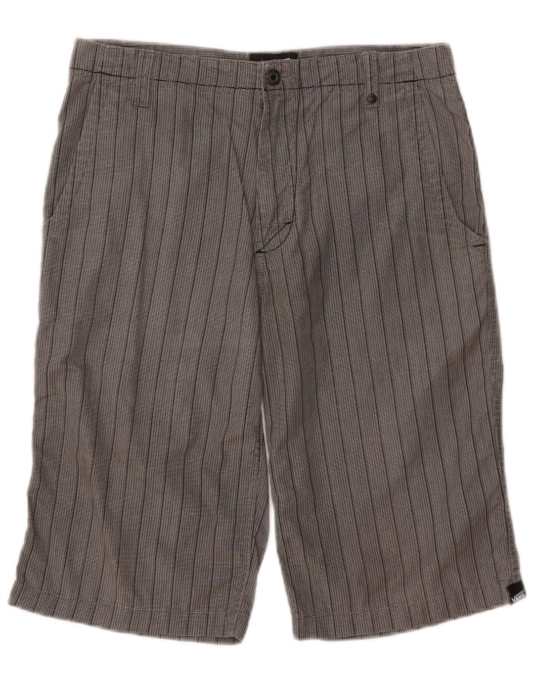 VANS Chino-Shorts für Jungen, 14–15 Jahre, XL, W30, graue Nadelstreifen-Baumwolle