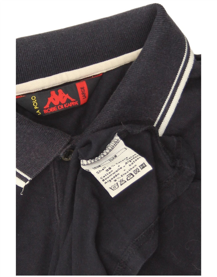 Kappa Herren-Poloshirt, groß, marineblau, Baumwolle