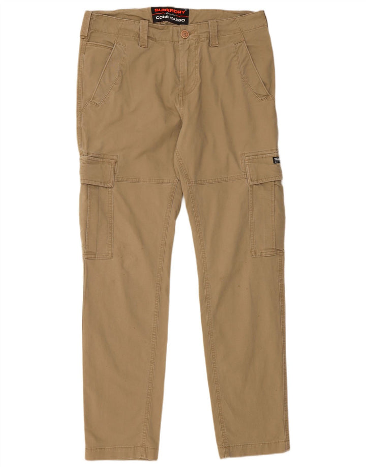 SUPERDRY Herren Slim Cargohose W32 L32 Beige Baumwolle