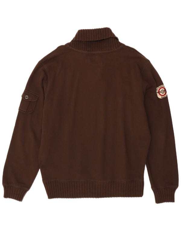 Aviazione Navale Herren-Pullover mit Schalkragen, 3XL, braune Baumwolle