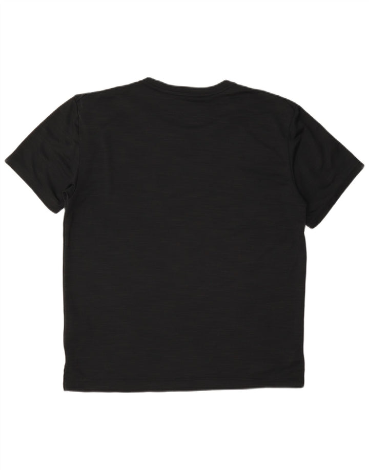 Nike Herren Dri Fit T-Shirt-Oberteil aus mittelschwarz meliertem Polyester