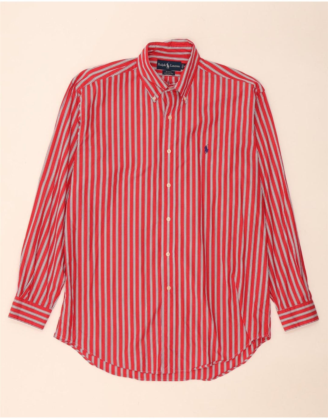Ralph Lauren Herren-Blake-Hemd aus mittelroter, gestreifter Baumwolle