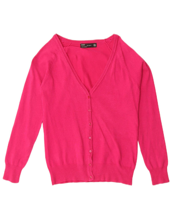 Zara Damen Strickjacke UK 12 Mittelrosa