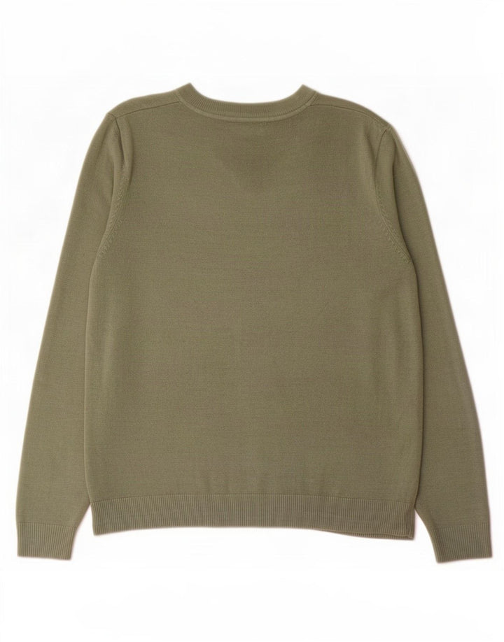 Marks & Spencer Herren-Pullover mit V-Ausschnitt, Mittelgrünes Acryl
