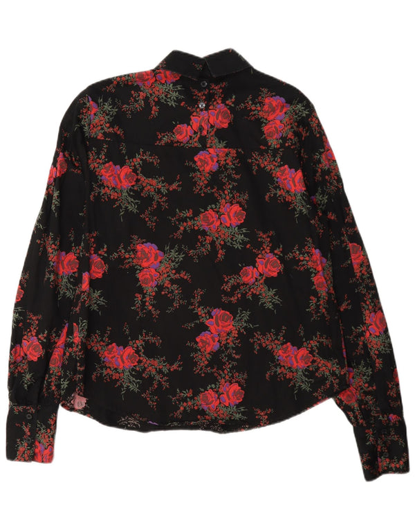 & Other Stories Langarm-Blusenoberteil für Damen EU 36 Kleines schwarzes Blumenmuster