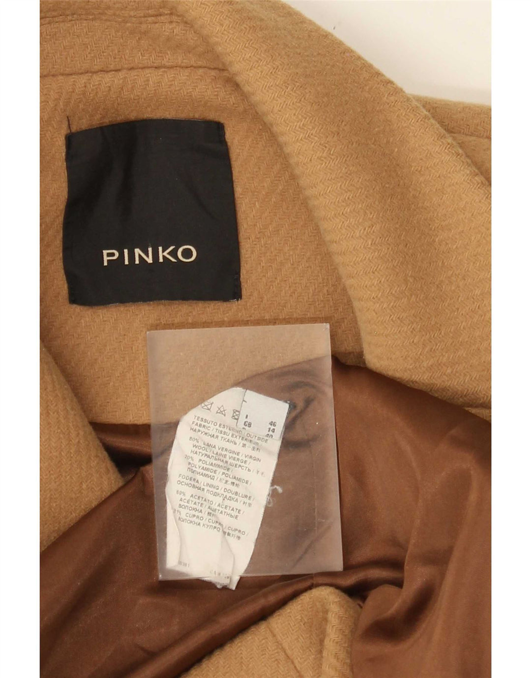 Pinko Damenmantel UK 14 Large Beige Wolle
