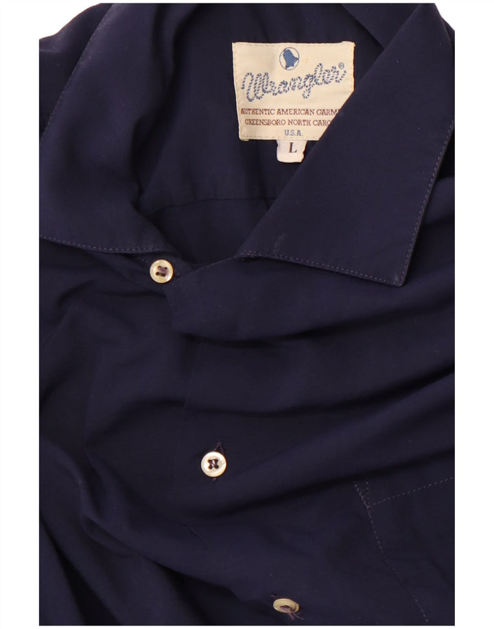 WRANGLER Herren-Kurzarmhemd, groß, Marineblau