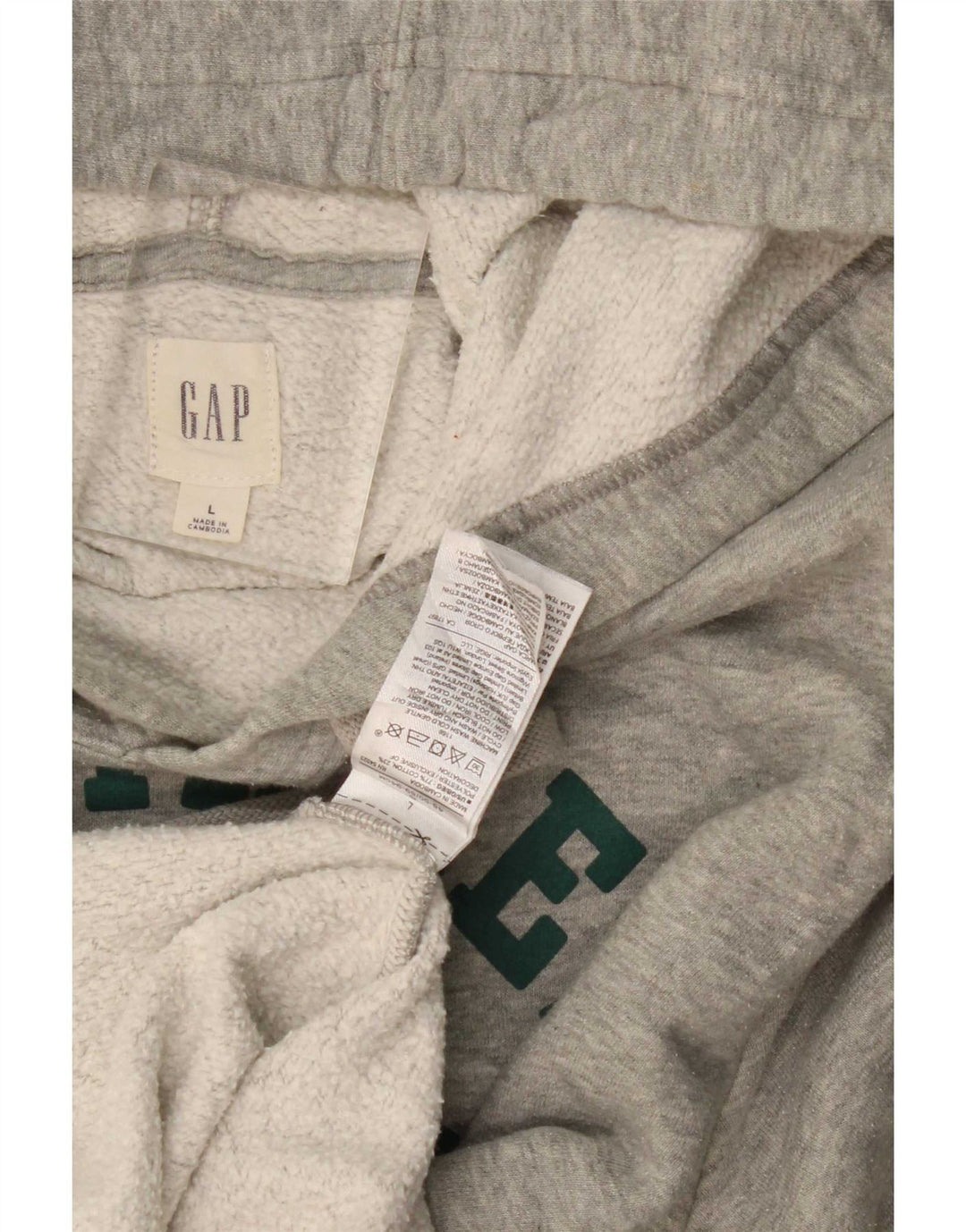 Gap Herren-Kapuzenpullover mit Grafik, groß, grau gesprenkelte Baumwolle