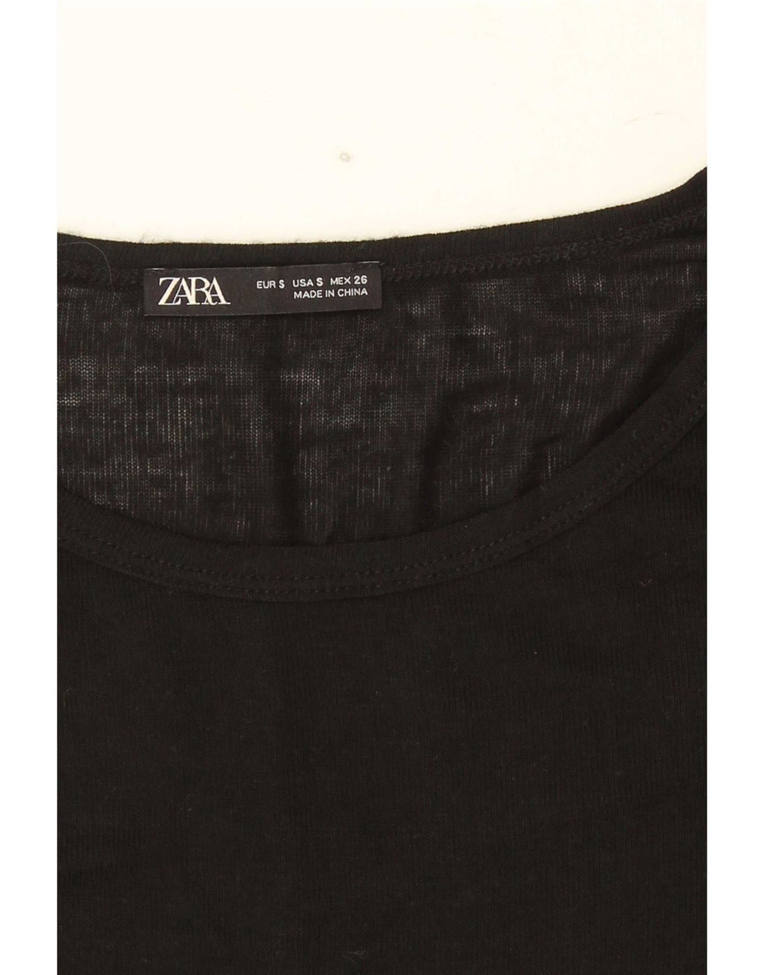 Zara Damen Top Langarm UK 10 Small Schwarz
