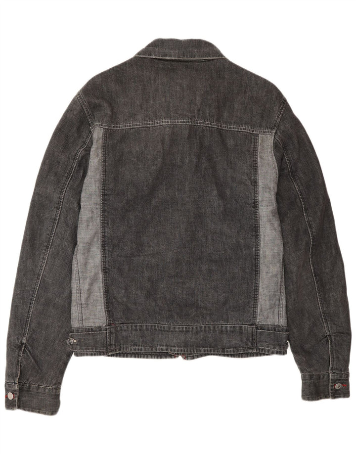 Energie Herren Jeansjacke UK 40 Large Grau Colourblock Baumwolle