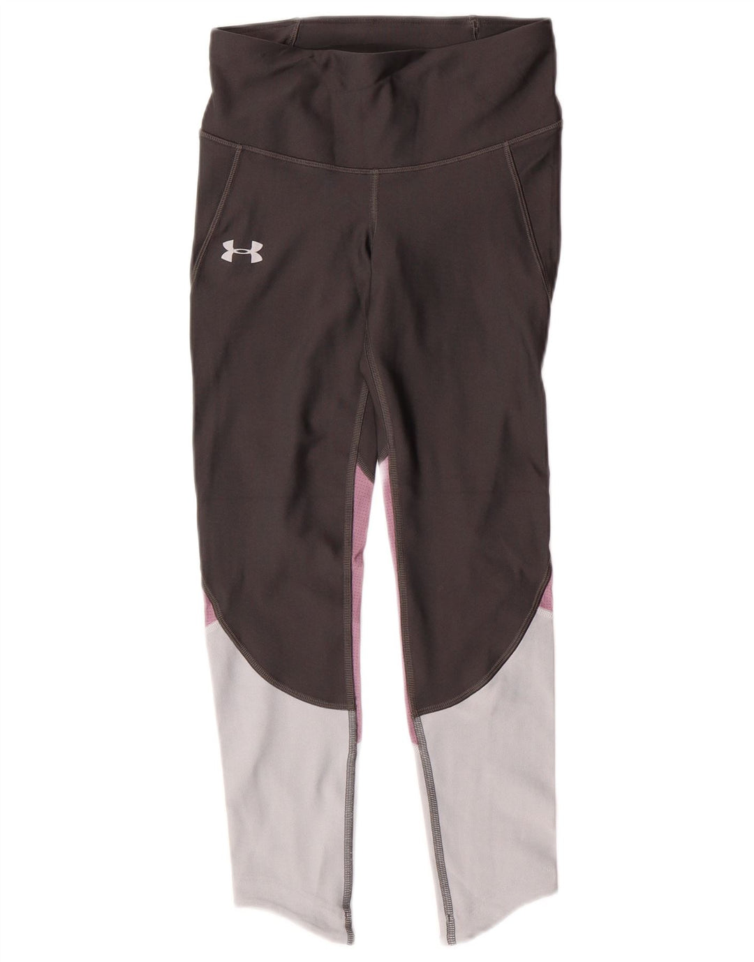 UNDER ARMOUR Damen Heat Gear Leggings UK 8 Small Grau Farbblock