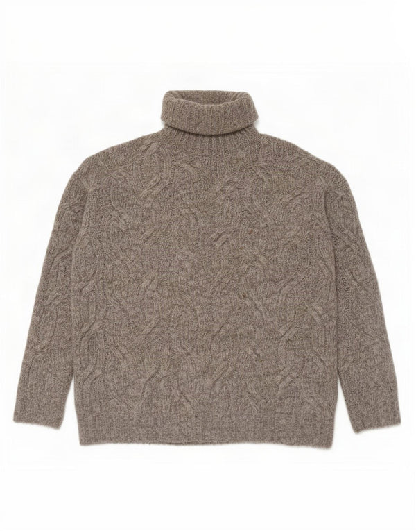 Marks & Spencer Womens Oversized Roll Neck Jumper Sweater UK 10 Small Grey